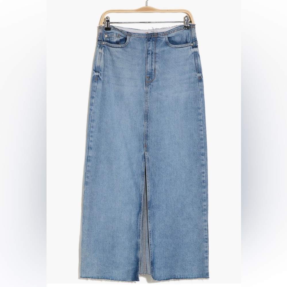 COPY - Kensie The Cut Off Maxi Denim Skirt blue size 10 waist size 30” NWT
